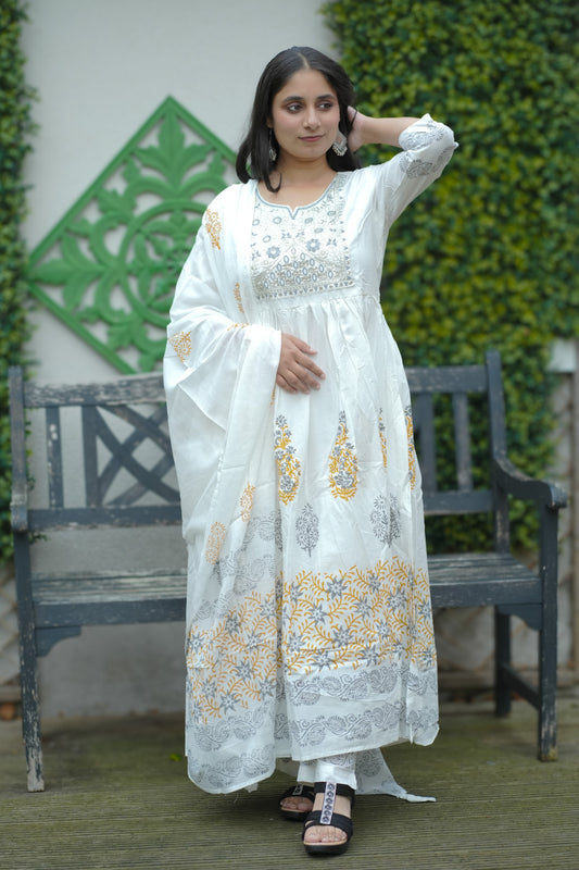 Premium cotton kurti set with embroidery work (JN-2018)