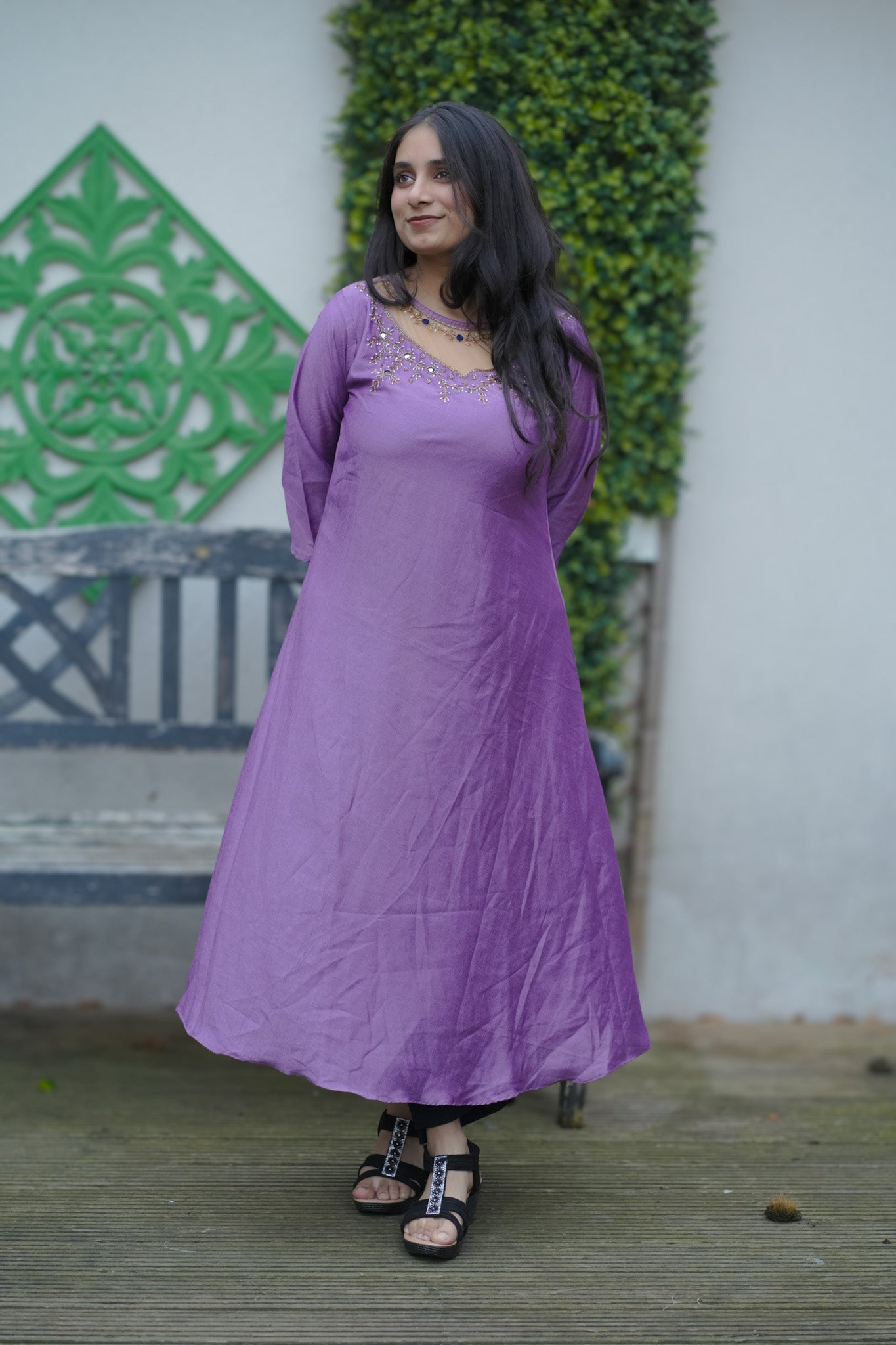 Elegant kurti top with mirror and net work(KER-1178)