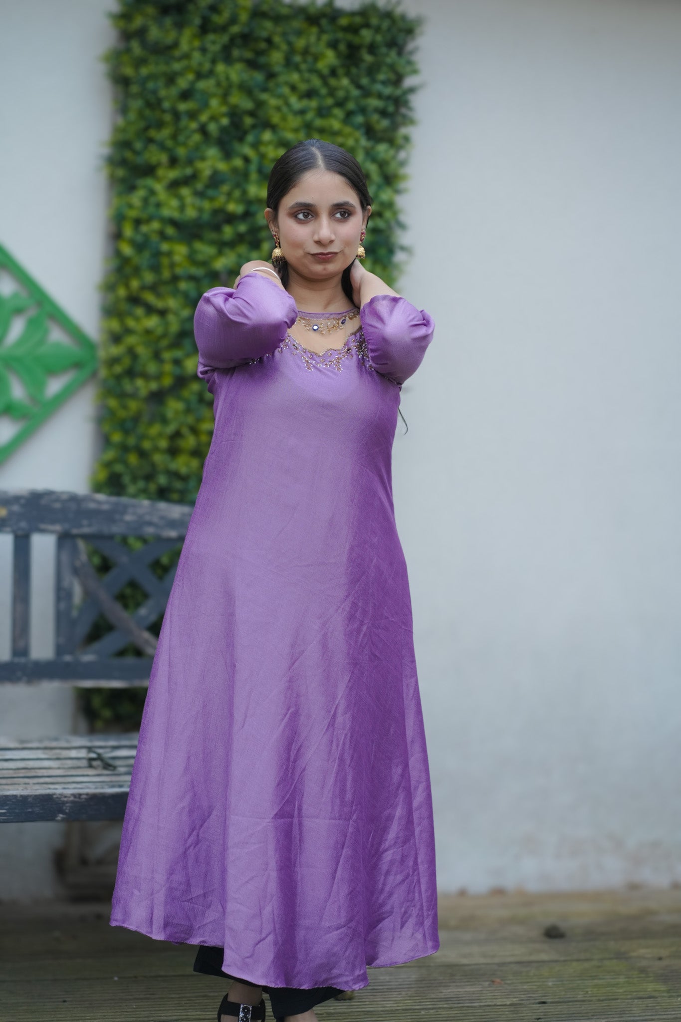 Elegant kurti top with mirror and net work(KER-1178)