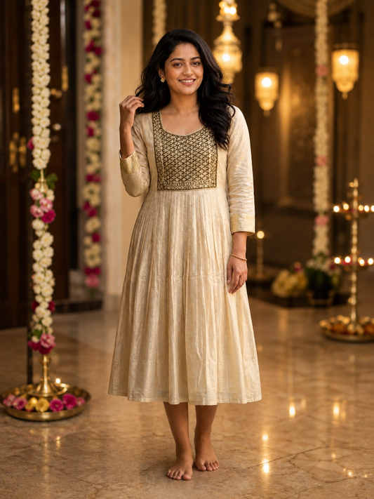 Premium Tissue Embroidered Kurta (KER-1206)