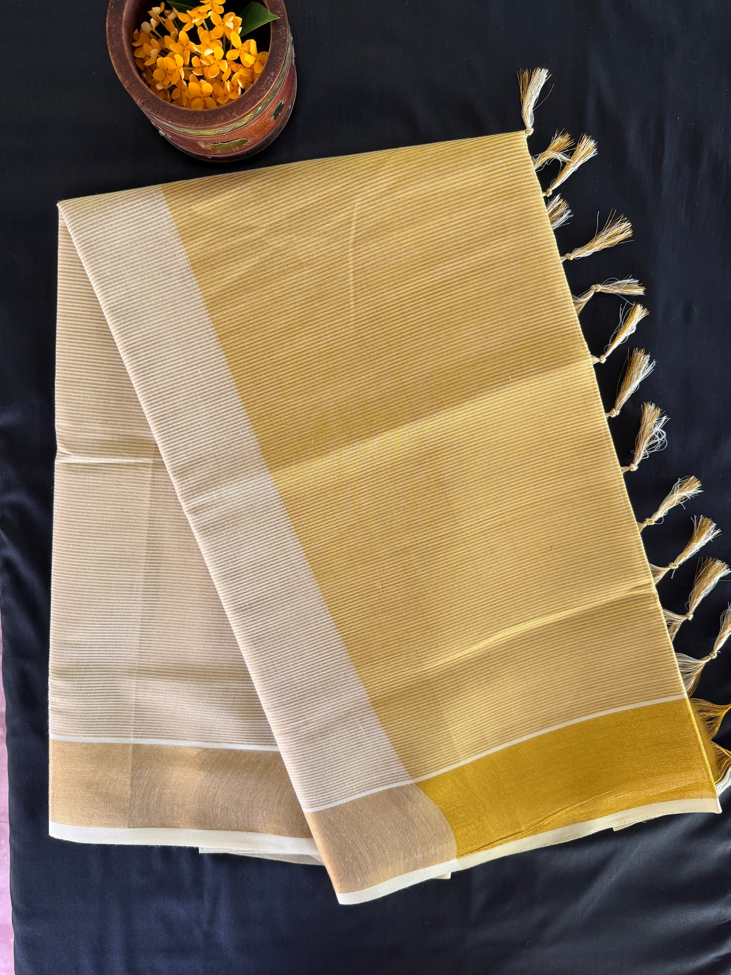 Premium Kerala Tissue Kasavu Set Saree  (SAR-1160)