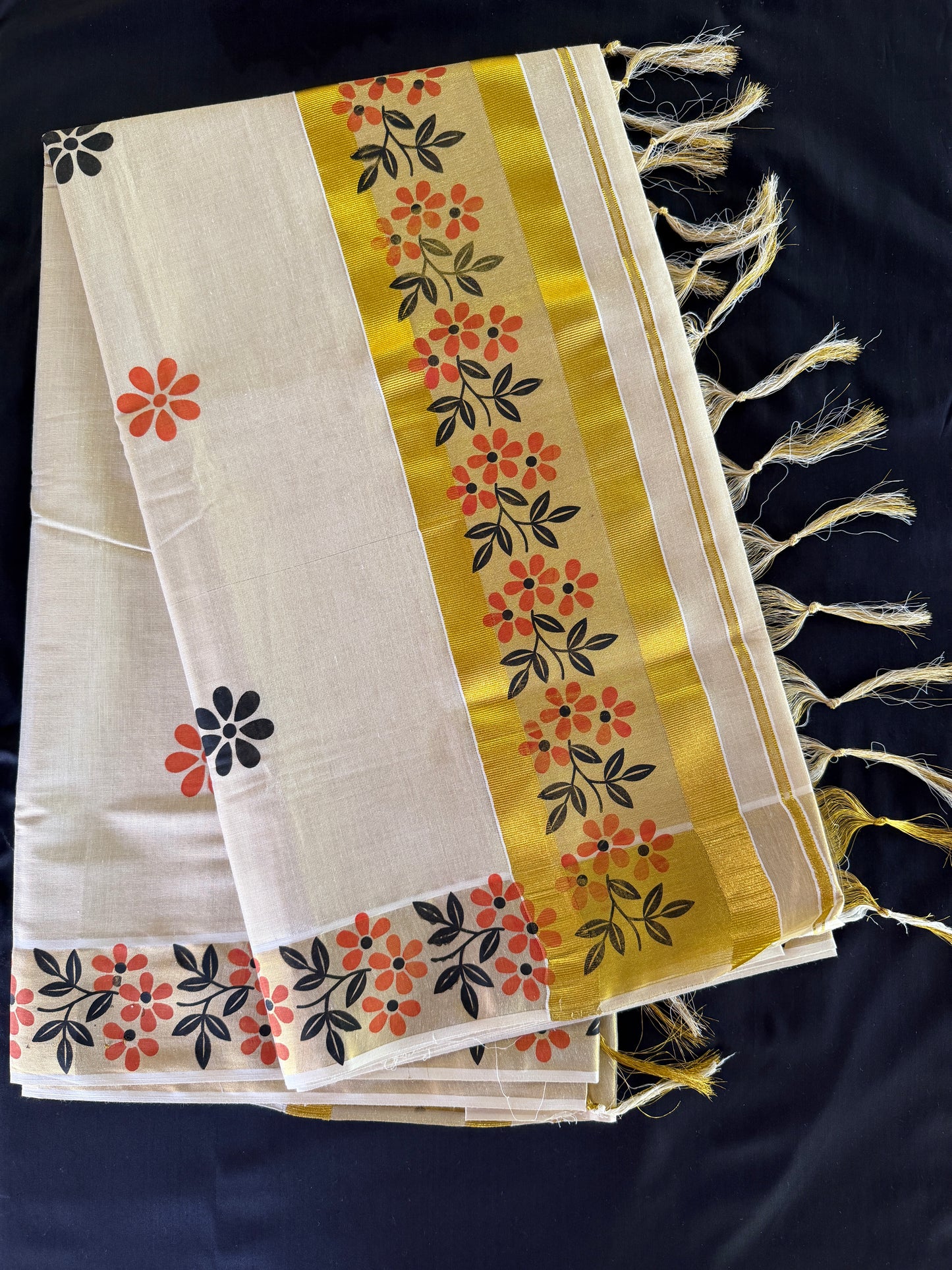 Premium tissue kasavu set saree (SAR-1165)