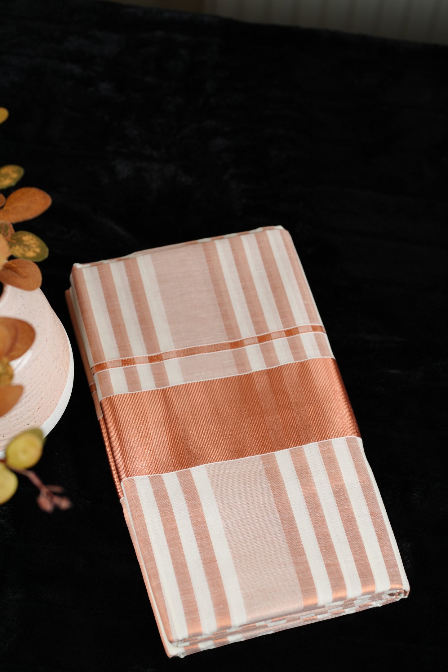 Copper kasavu saree - SAR121