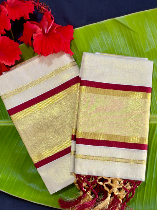 Premium Kerala tissue set mundu (SM-260)