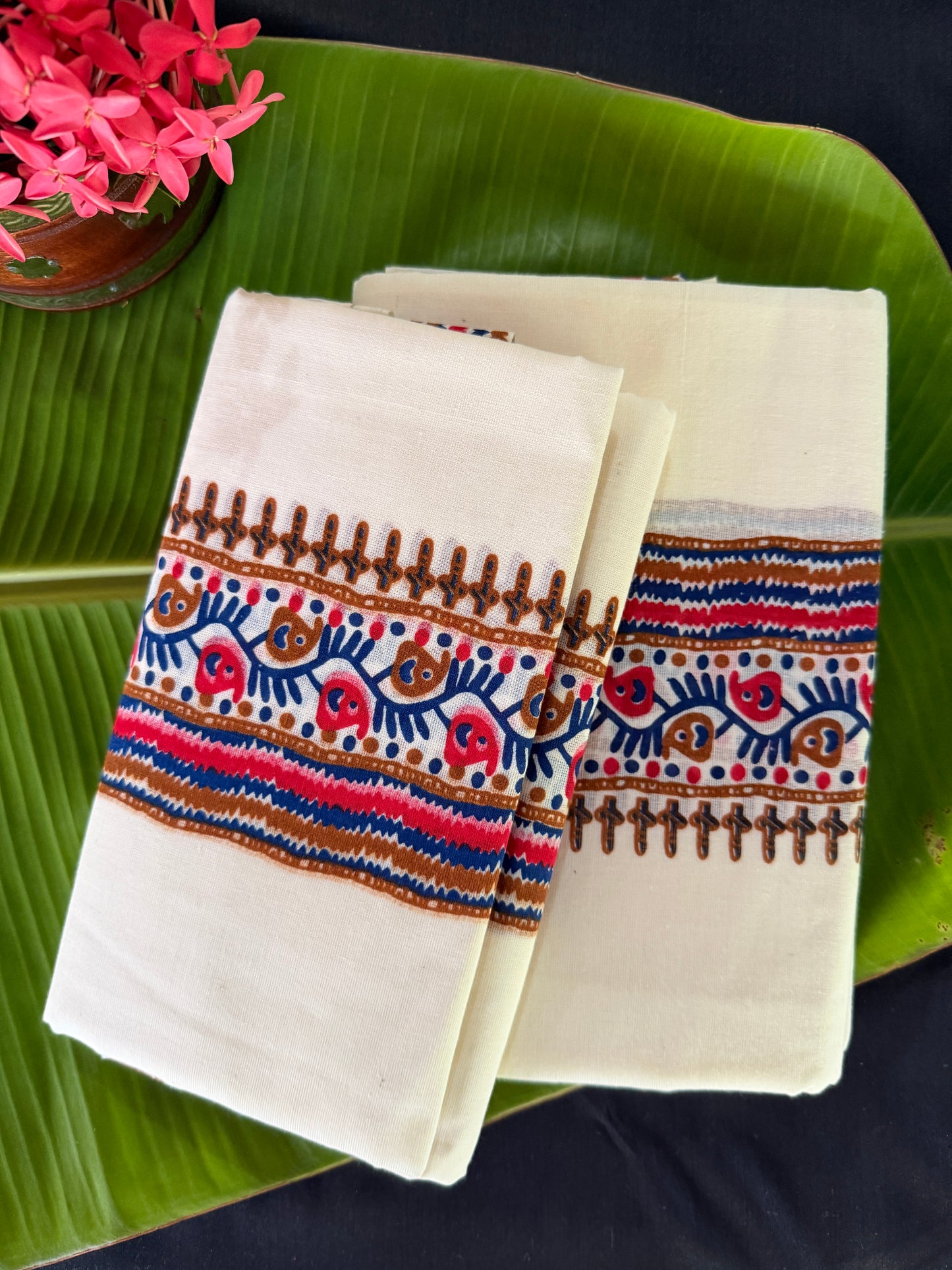 Premium Kerala cotton set mundu with blouse (SM-273)