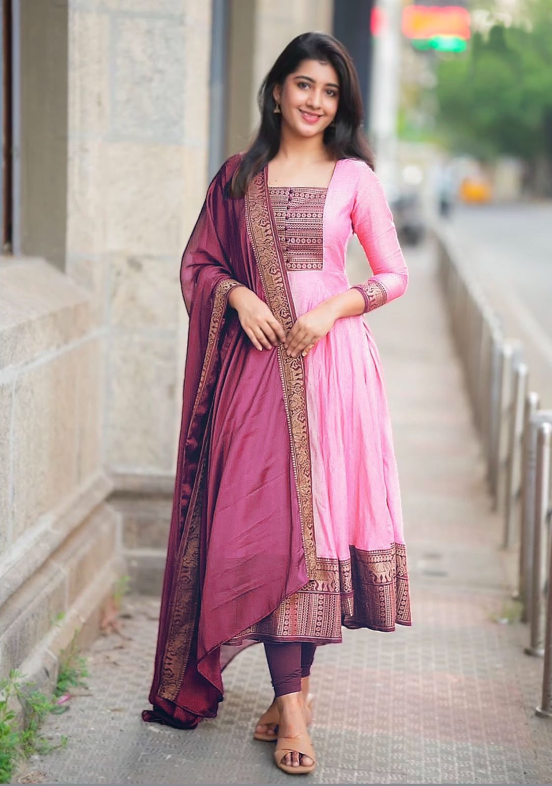 Vichitra Silk Kurti Set with Dupatta (JN-2013)