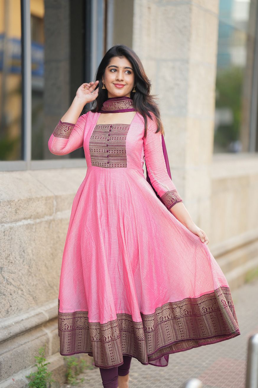 Vichitra Silk Kurti Set with Dupatta (JN-2013)