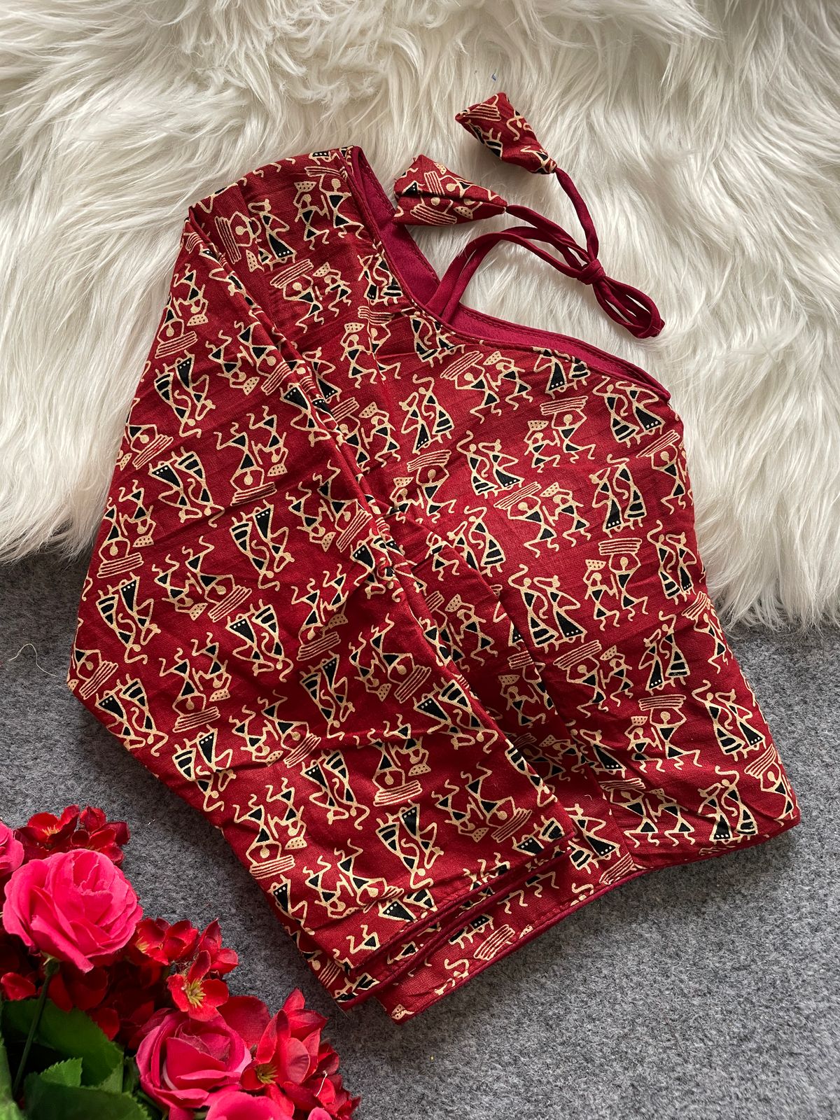 Ajrakh cotton blouse (Code:B17)